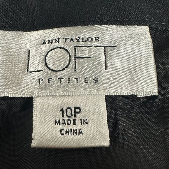 Ann Taylor Loft Petites Black & White Embroidered A-Line Skirt Size 10P - Picture 5 of 7